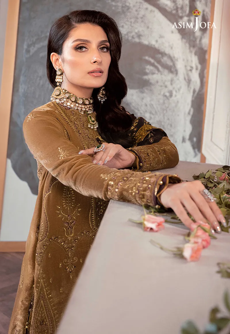 AJAM-07 | The Ayeza Edit by Asim Jofa Makhmal Royal Velvet Winter Collection 2022 | Unstitched Embroidered Velvet Suits