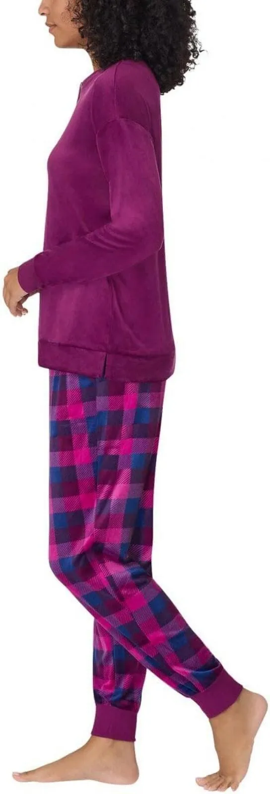 Nautica Women's 2 Piece Fleece Pajama Sleepwear Set 1812934 Purple Plaid S