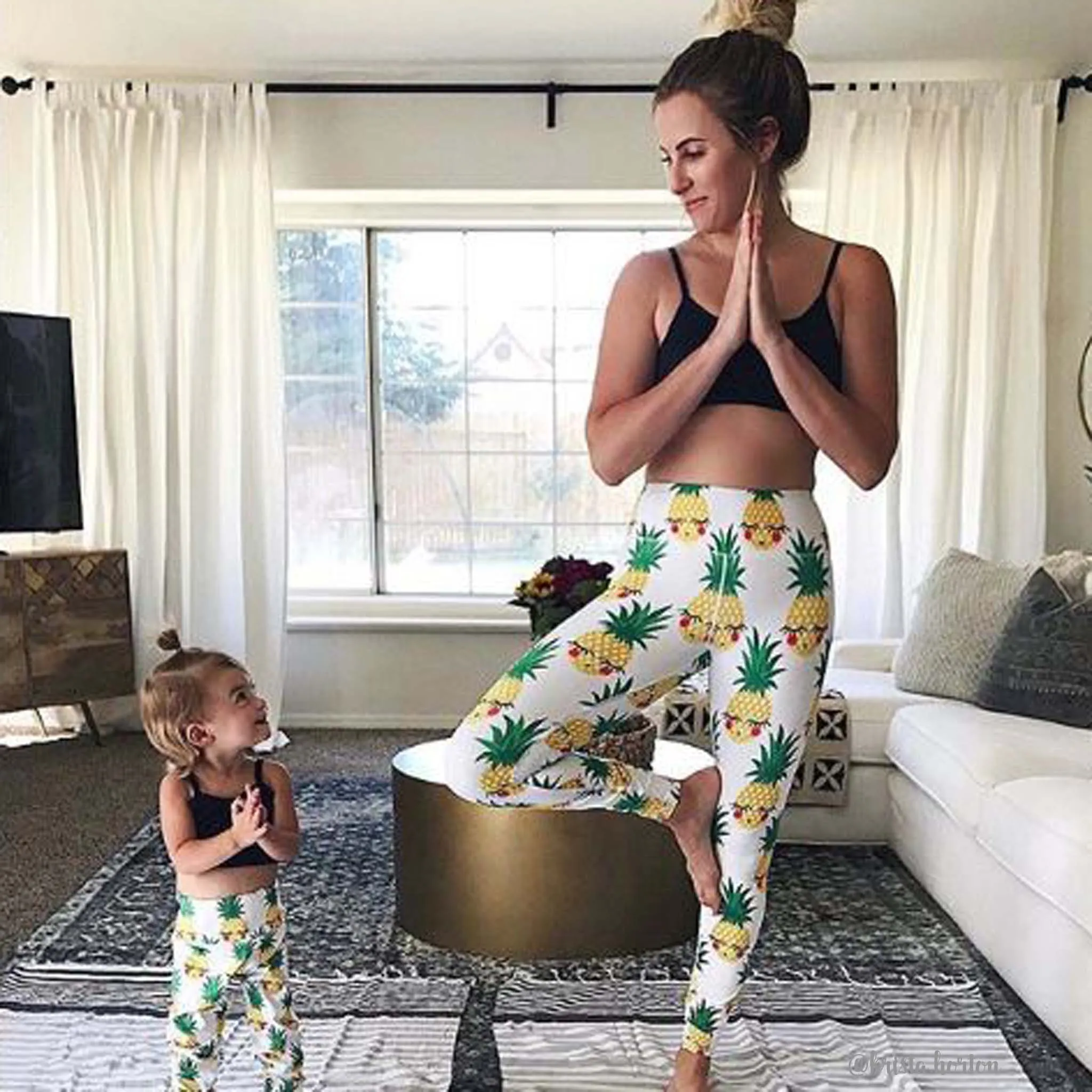 Pineapple Stretch Yoga Pants
